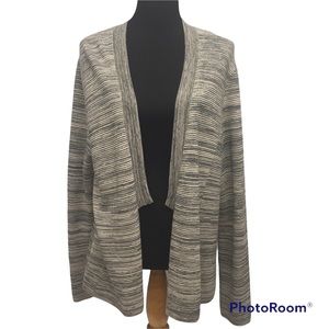 Eileen Fisher Taupe/Gray Open Front Cardigan Misses size L